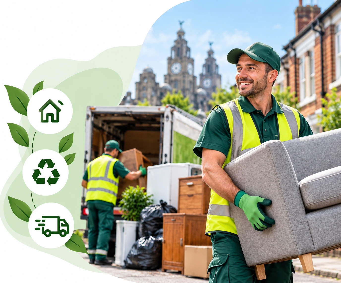 Liverpool waste removal team collecting furniture